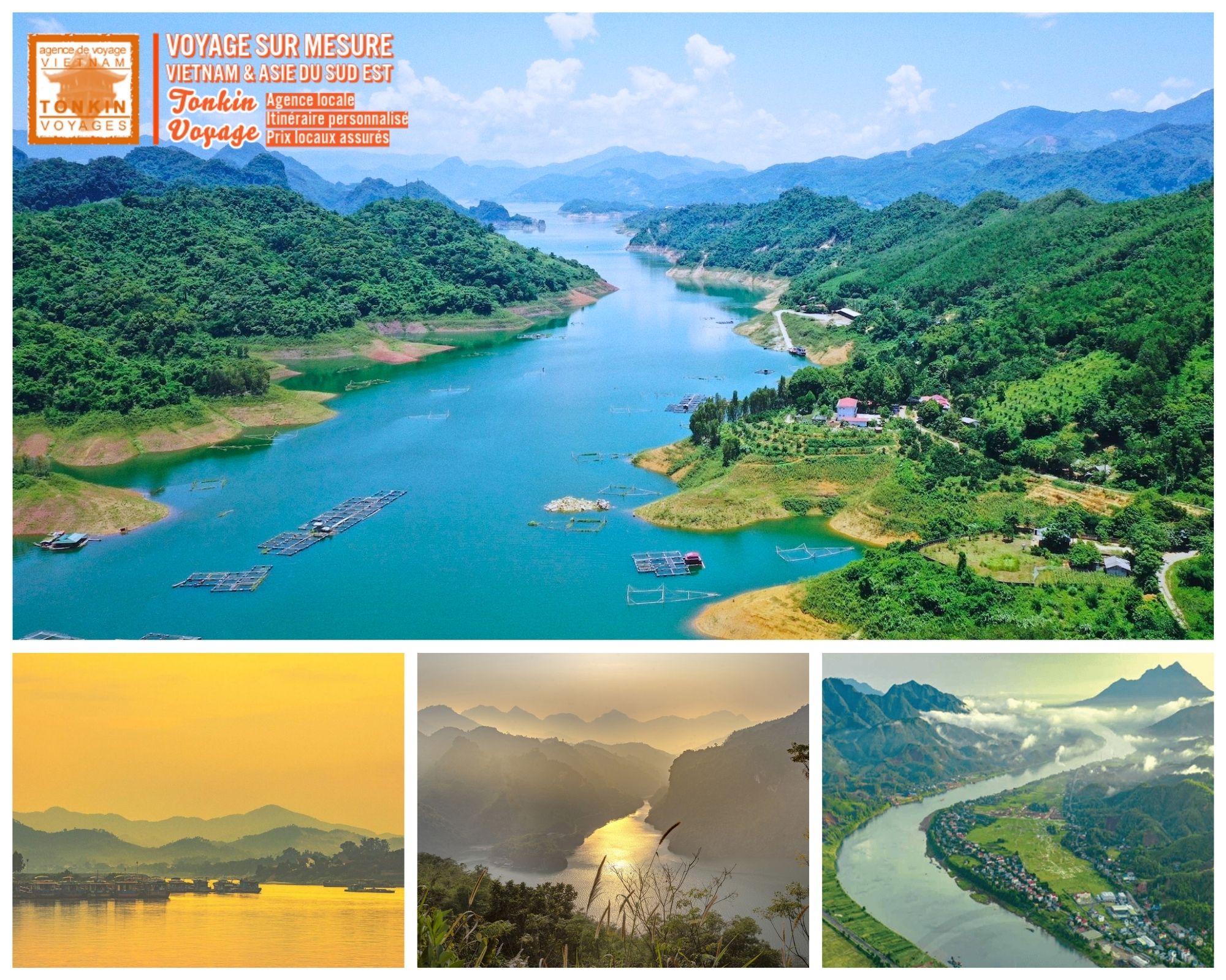 Voyage au fil des fleuves du Vietnam Rivi&egrave;re D&agrave; des montagnes au grand r&eacute;servoir de la province Hoa Binh
